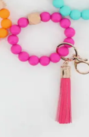 Silicone Beaded Key Ring Bangle