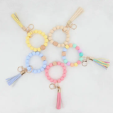 Silicone Beaded Key Ring Bangle