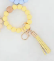 Silicone Beaded Key Ring Bangle