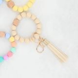 Silicone Beaded Key Ring Bangle