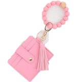 Silicone Bead Card Holder Keyring