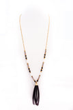 Gold/Beaded Necklace w/Tassel (CLEARANCE)