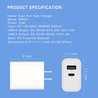 Dual Port Wall Charger - WHITE