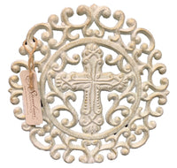 White Cast-iron CROSS Trivet (CLEARANCE)