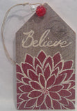 BELIEVE - Wooden Gift Tag, red (Clearance)