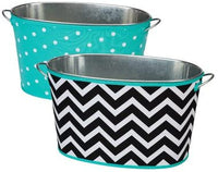 Neoprene Beverage Tub - TEAL CHEVRON
