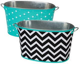 Neoprene Beverage Tub - TEAL CHEVRON