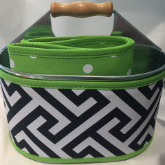 Utensil Caddy - GREEN GEOMETRIC / DOTS (CLEARANCE)