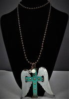 Metal Cross with Wings Chain Necklace