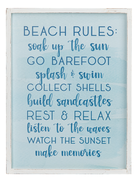 Simple Beach Rules BEACH RULES Wall Décor – TOI Gifts & More