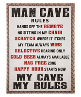 MAN CAVE RULES Wall Sign (CLEARANCE)