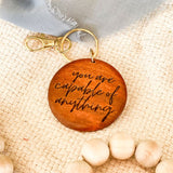 YOU ARE CAPABLE Wooden Keychain